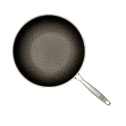 Die moderne Hausfrau Wok mit Wabenstruktur, Edelstahl, 28 cm