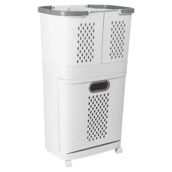 Die moderne Hausfrau Wäschekorb-Organizer "3 in 1" weiß