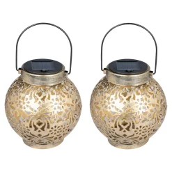 Die moderne Hausfrau XL-Metall-Solar-Leuchten, 2 Stück