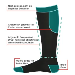 Die moderne Hausfrau XXL Reisestrümpfe schwarz Gr. 36-38, DP Schwarz