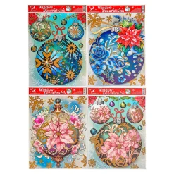 Die moderne Hausfrau XXL-Fenstersticker „Weihnachtskugeln“, 4 Stück