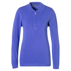 Damen Die moderne Hausfrau Zip-Pullover „Cashmerelike“ blau